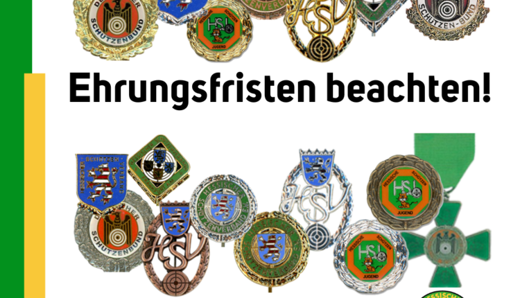 Wichtiger Hinweis: Fristen für Ehrungsanträge beachten!