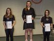 Hessisches Podium: Katrin Grabowski, Leila Hoffmann und Nora-Lee Hofmann Badea (von links) siegten bei den Deutschen Hochschulmeisterschaften Schießsport mit dem Luftgewehr. (Foto: Allgemeiner Deutscher Hochschulsportverband)